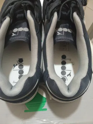 Sneakers uomo Diadora blu e grigio sula bianca