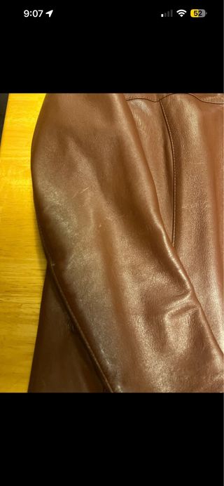 Cazadora Piel Ovino Marrón Talla L