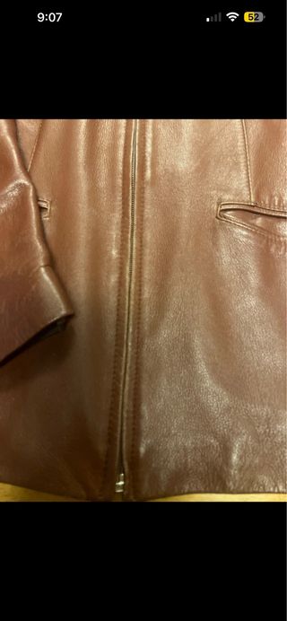 Cazadora Piel Ovino Marrón Talla L