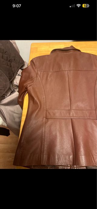 Cazadora Piel Ovino Marrón Talla L