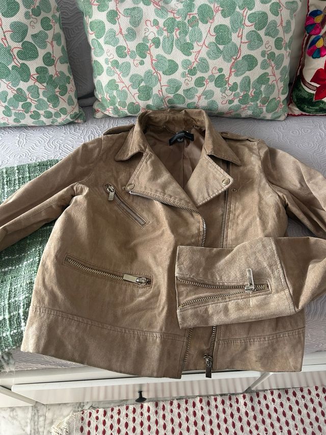 Chaqueta ante beige/marrón