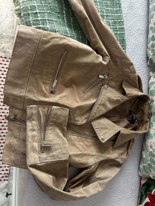 Chaqueta ante beige/marrón