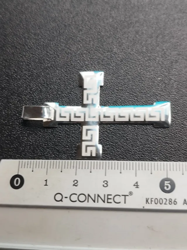 Cruz de Plata 925 con Diseño Griego