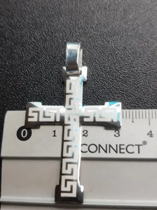 Cruz de Plata 925 con Diseño Griego