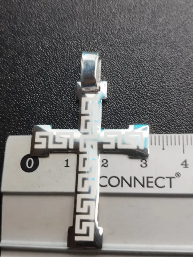 Cruz de Plata 925 con Diseño Griego