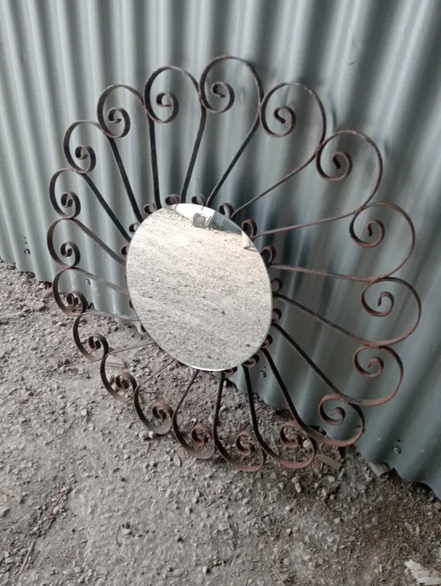 Espejo de Hierro Forjado Estilo Sol Grande