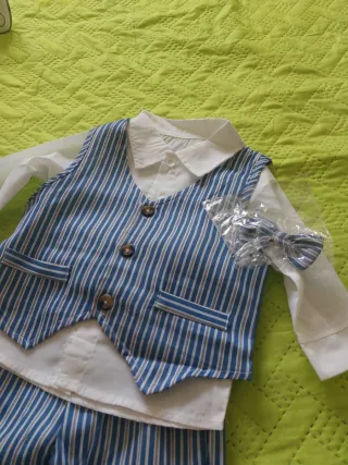 Completo neonato 6+ mesi righe blu