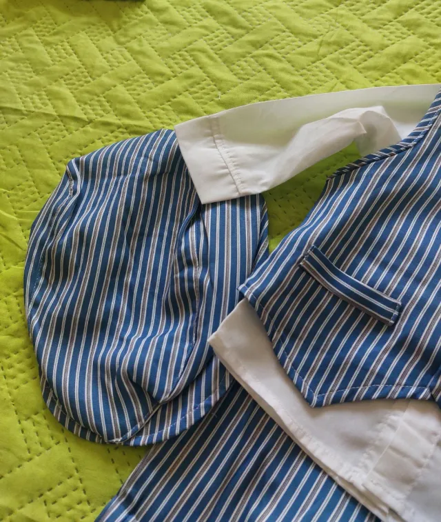 Completo neonato 6+ mesi righe blu