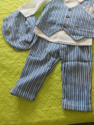 Completo neonato 6+ mesi righe blu