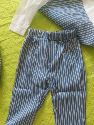 Completo neonato 6+ mesi righe blu