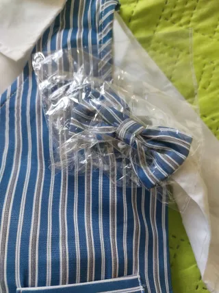 Completo neonato 6+ mesi righe blu