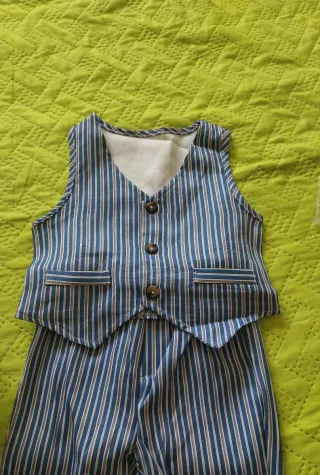 Completo neonato 6+ mesi righe blu