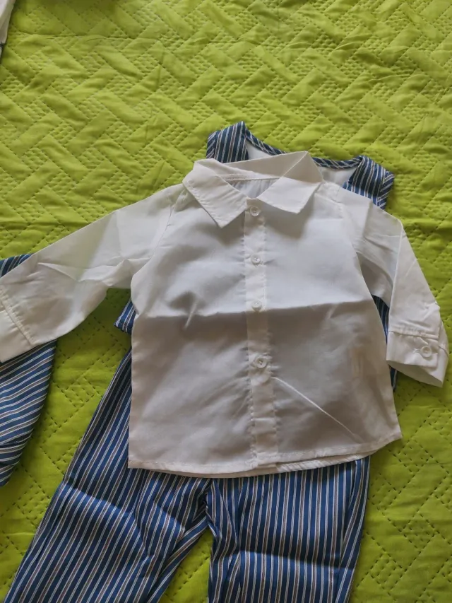 Completo neonato 6+ mesi righe blu