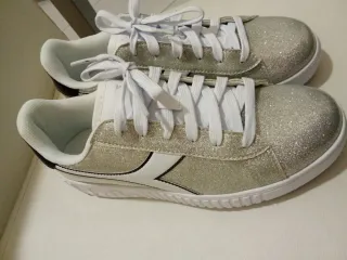 Diadora sneakers donna glitter argento