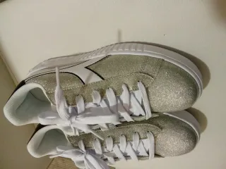 Diadora sneakers donna glitter argento
