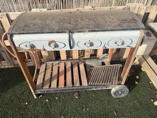 Barbacoa de gas con ruedas y carbón pararestaurarp