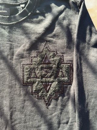 Felpa Diesel nera con disegno goniometrico