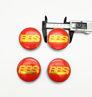 4 Centros de rueda BBS rojo y dorado 60mm