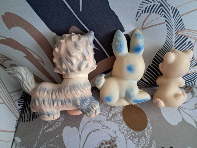 Lote 3 muñecos de goma. Años 70. Gatito de Famosa.