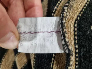 Gabardina larga mujer rayas beige y negro