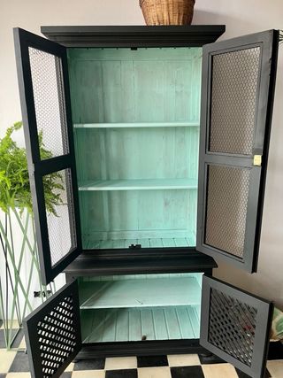 Mueble Alacena Rústico Negro y Verde