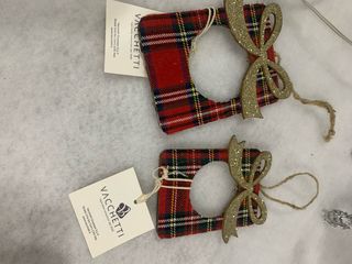 Decorazioni Natalizie Vacchetti a Quadri Rossi