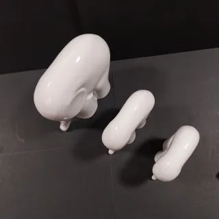 Set 3 Elefanti Ceramica Bianchi