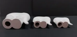 Set 3 Elefanti Ceramica Bianchi