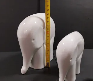 Set 3 Elefanti Ceramica Bianchi