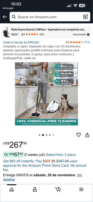 Limpiador a vapor KROQO con 23 accesorios