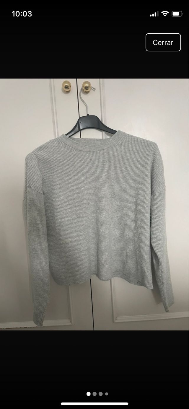 Jersey gris de manga larga