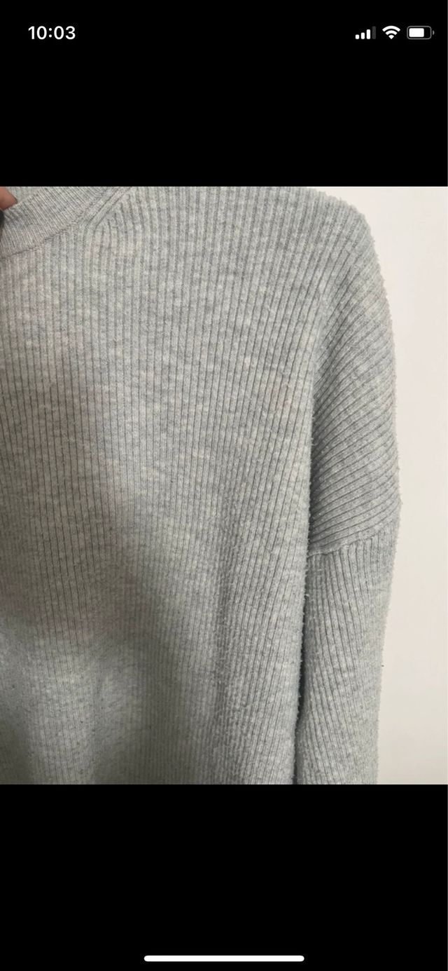 Jersey gris de manga larga