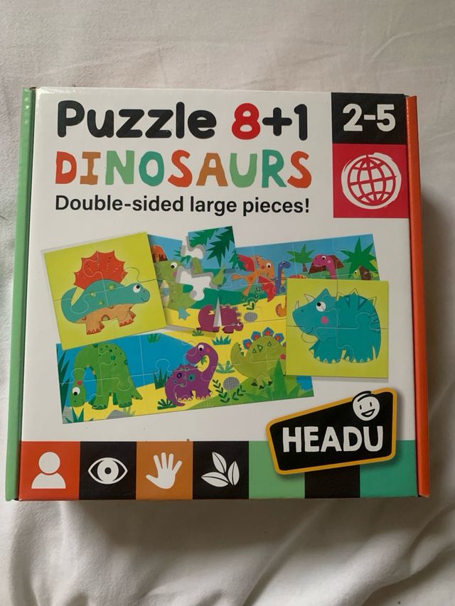 Puzzle 8+1 Dinosaurios Doble Cara