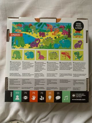 Puzzle 8+1 Dinosaurios Doble Cara