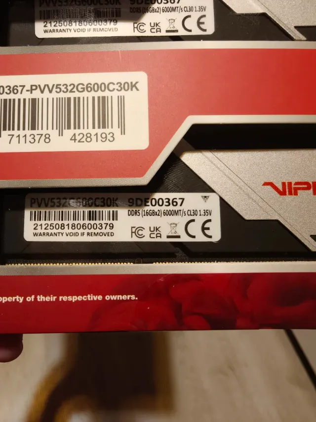 2x16GB DDR5 6000MHz CL30 Patriot Viper Venom