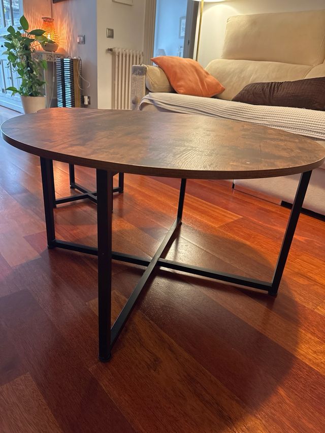 Mesa de centro redonda diseño industrial