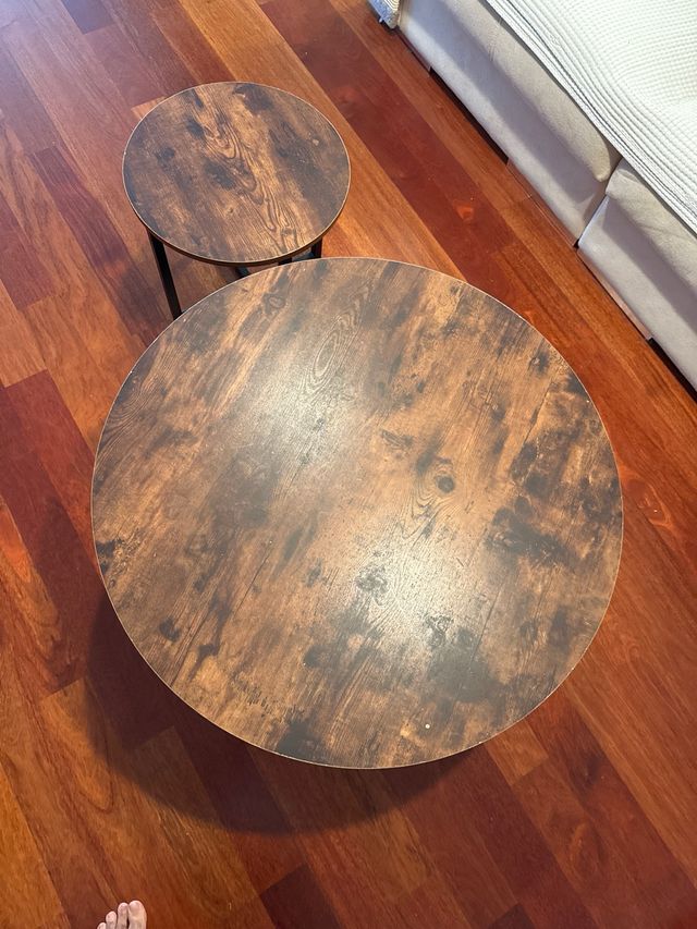 Mesa de centro redonda diseño industrial