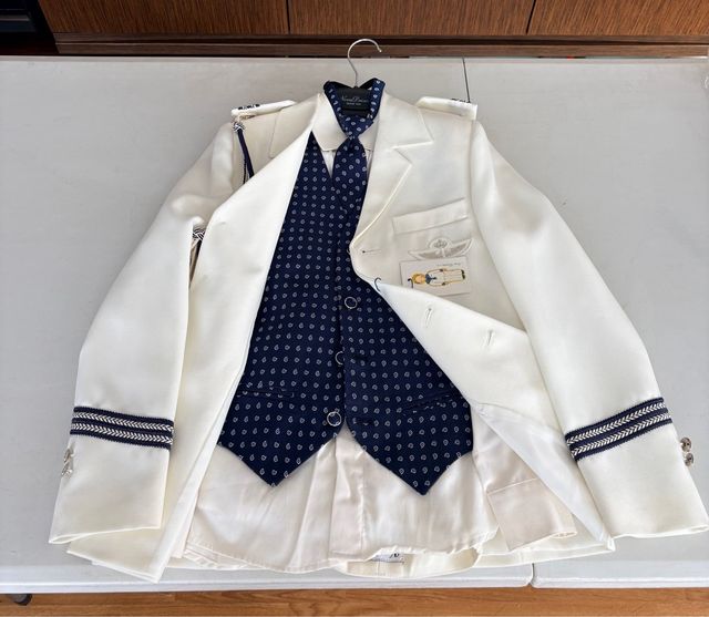 Traje Comunión Petita Coco Blanco Azul Nuevo.
