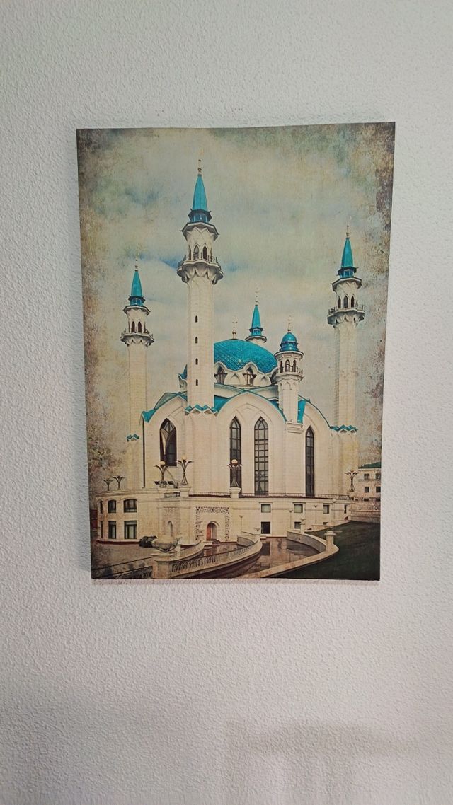 Cuadro decorativo mezquita azul y blanco