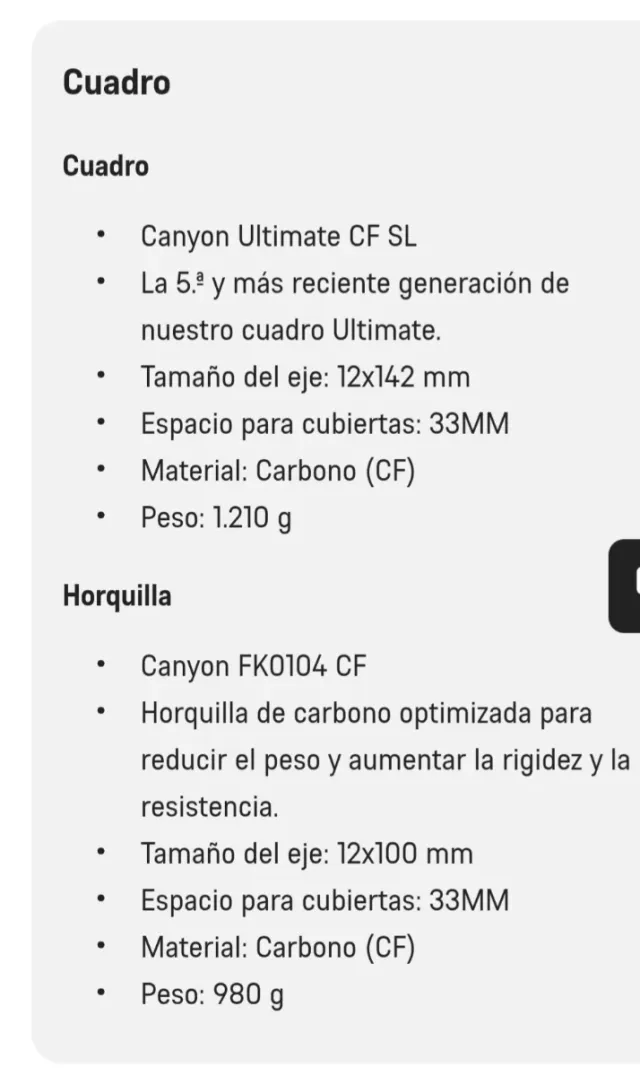 Canyon Ultimate CF SL 8 Talla M Potenciómetro