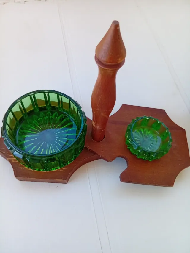 Set Oliera e Aceto Legno e Vetro vintage 1970