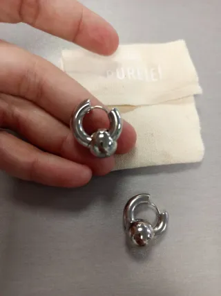 Pendientes Purelei Aro Bolas Plata