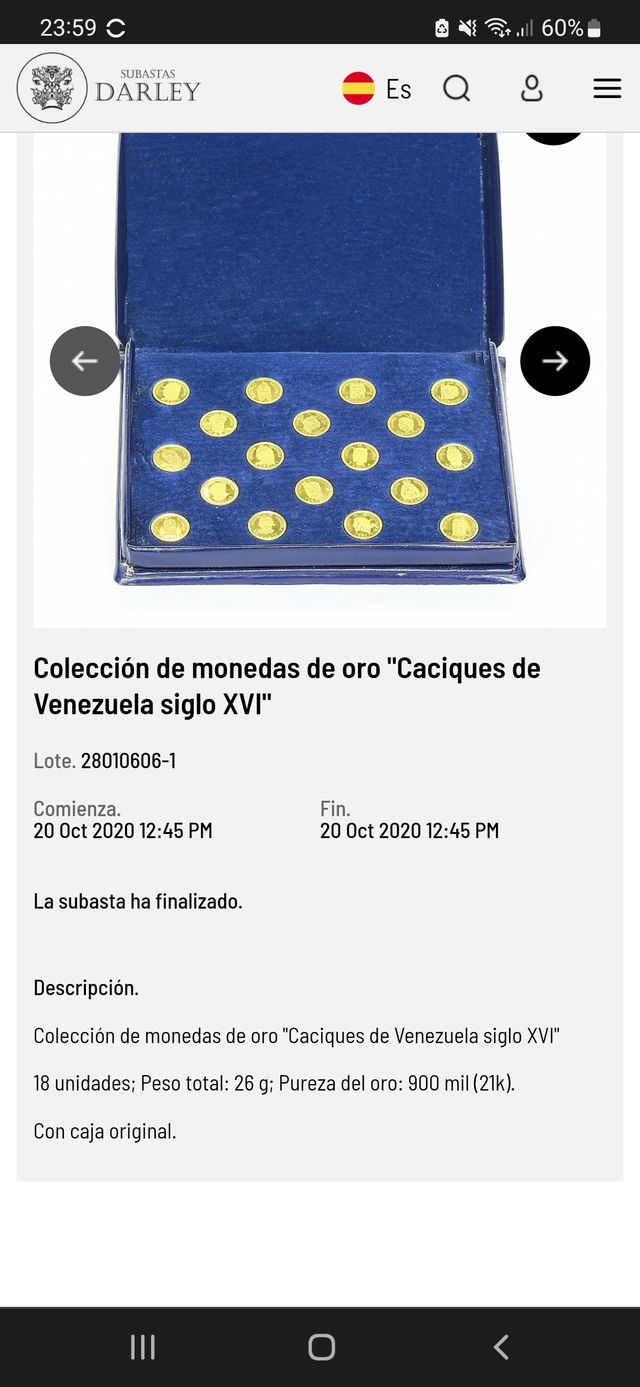 Colección 18 Monedas Caciques Venezuela Oro XVI