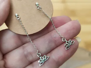 Pendientes Plata Ley Flor de Loto