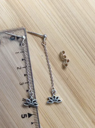 Pendientes Plata Ley Flor de Loto