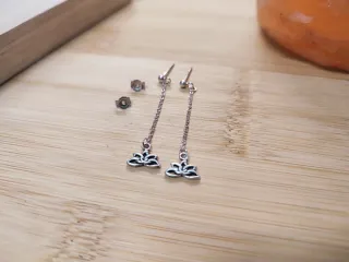 Pendientes Plata Ley Flor de Loto