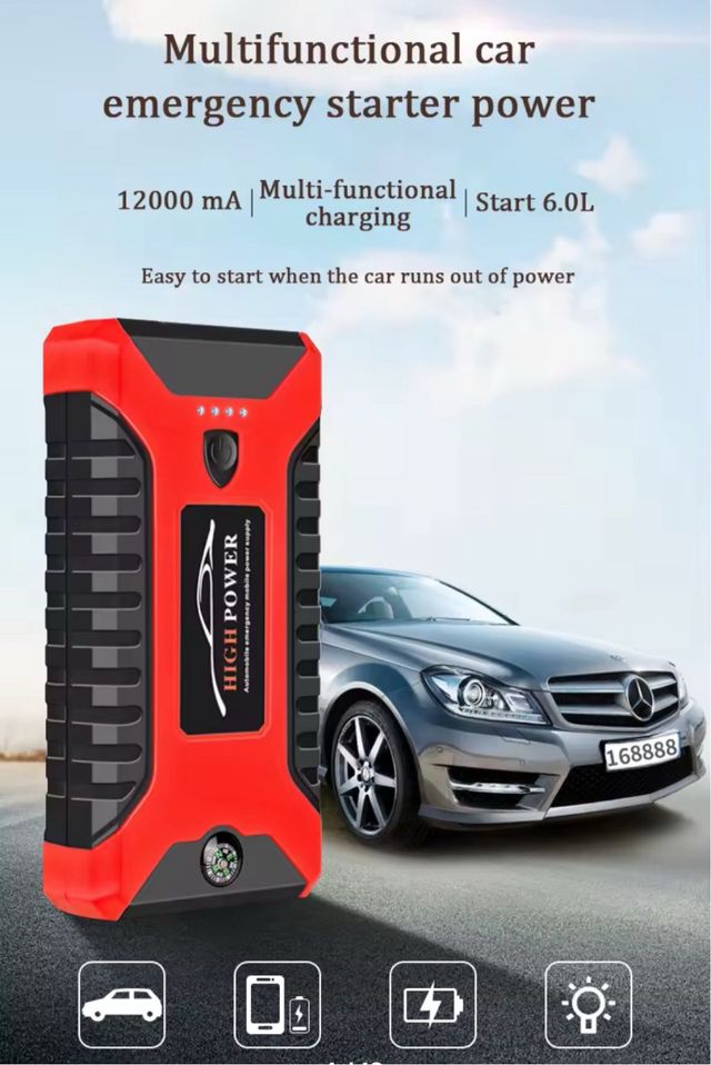 Arrancador nuevo para Coche/Moto Power Clip Rojo