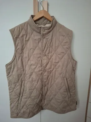 Gilet smanicato trapuntato beige uomo
