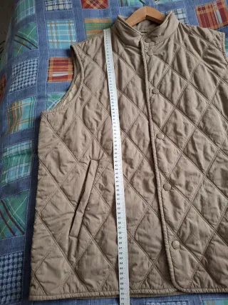 Gilet smanicato trapuntato beige uomo