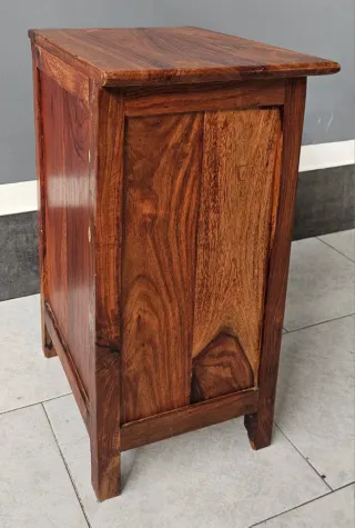 Coppia Comodini Legno Massello Intarsiati